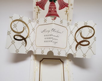 Christmas pop up card, Christmas swivel and pop card, seasonal 3D dimensional card, holiday card, handmade christmas card