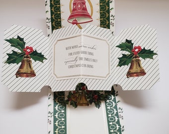 Christmas pop up card, Christmas swivel and pop card, seasonal 3D dimensional card, holiday card, handmade christmas card
