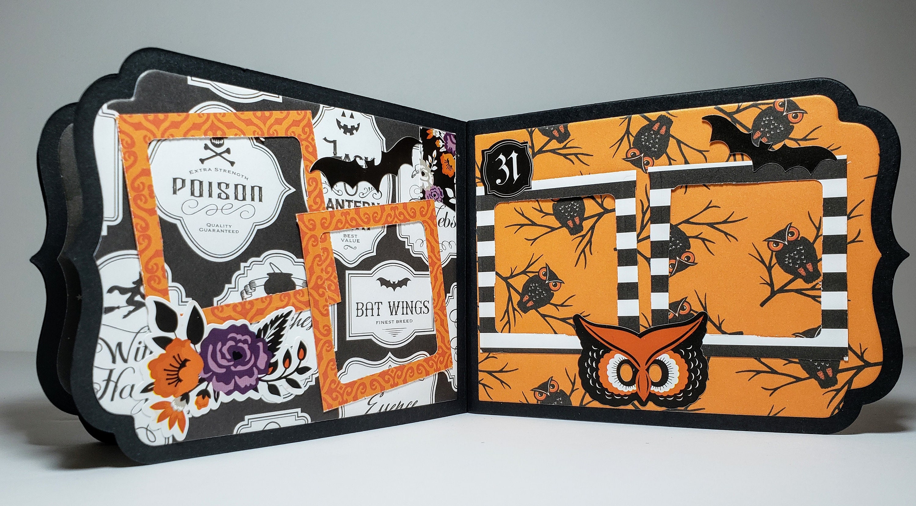 Halloween Mini Album, Halloween Scrapbook, Halloween Photo Book, 4x6 ...