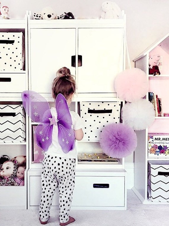 Pom Poms Pink Nursery Decor Hanging Pom Poms Pom Pom Decor Etsy