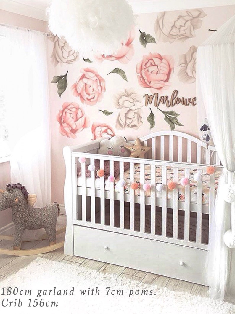 Pom Pom Decor Pom Pom Garland Nursery Garland Baby Room Etsy UK