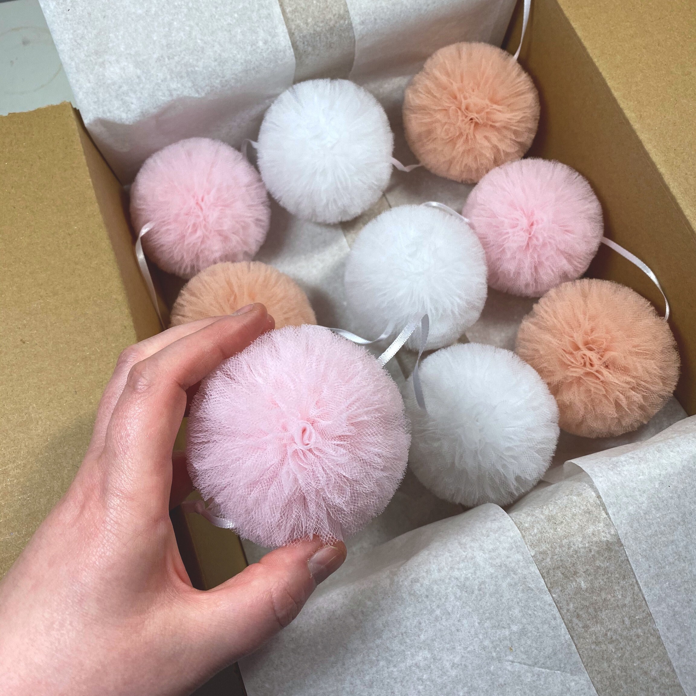 Blush Pink Pom Poms Large Pom Pom Decor Peach Blush Little Etsy