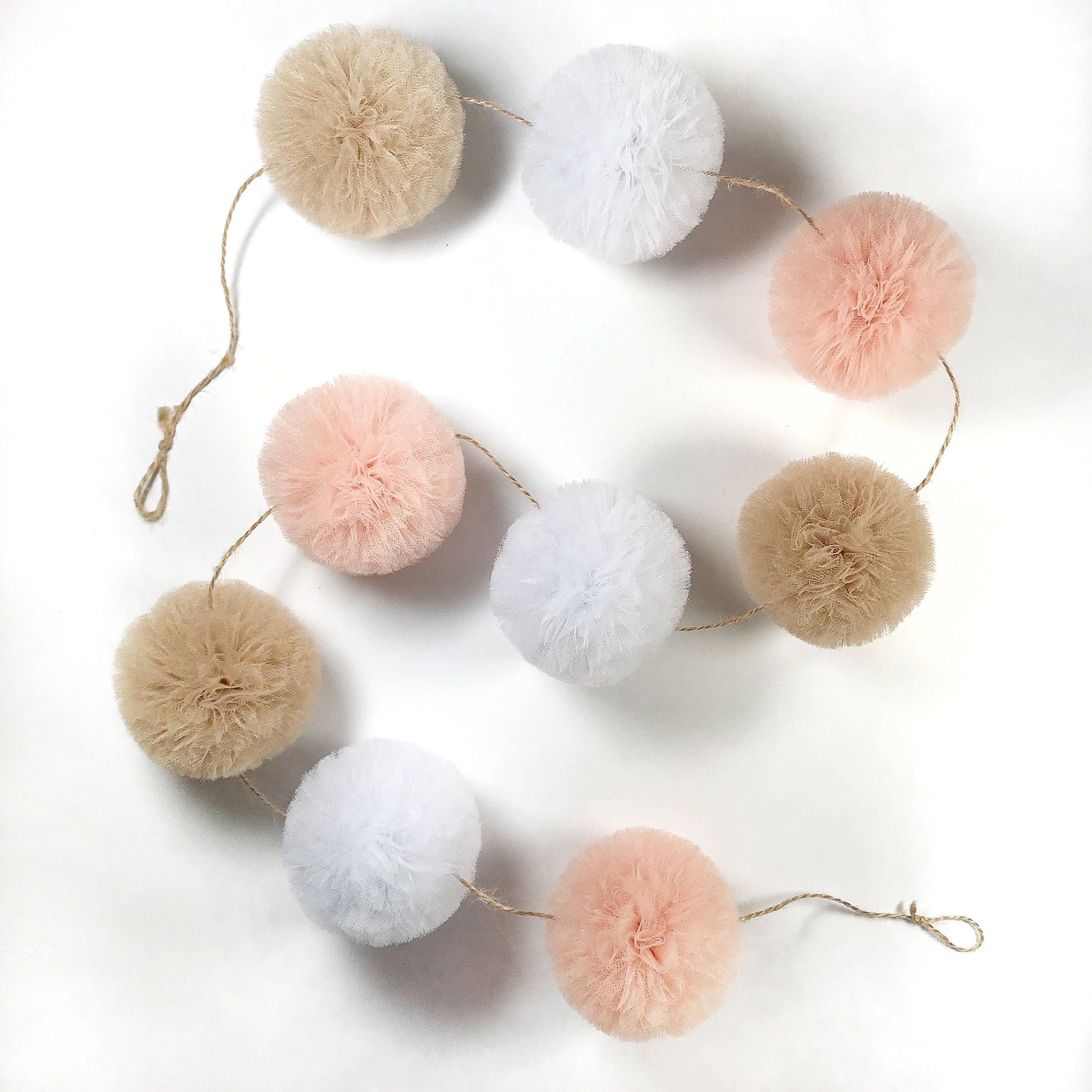 Pom Pom Decor Pom Pom Garland Nursery Garland Baby Room Etsy
