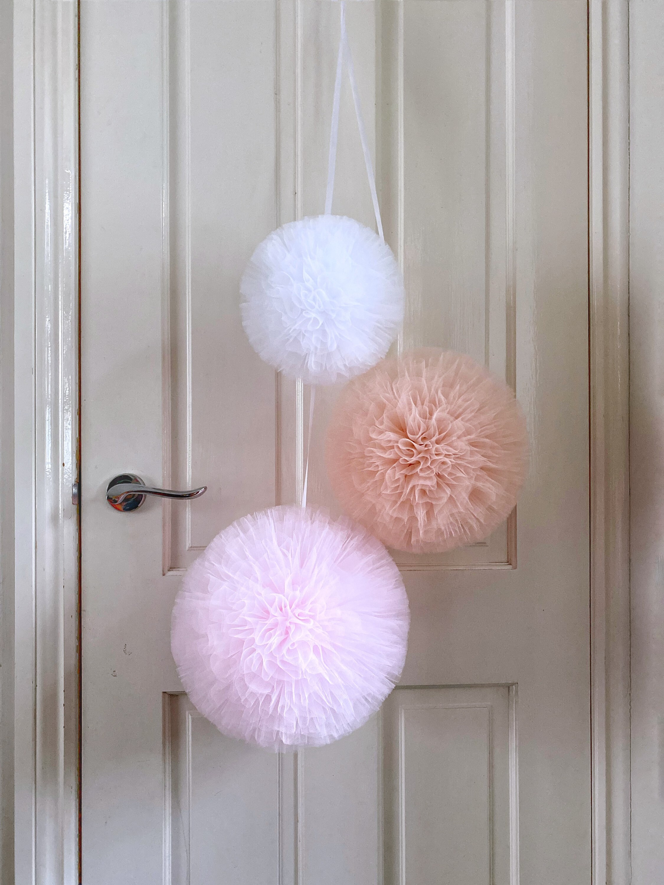 Blush Pink Pom Poms Large Pom Pom Decor Peach Blush Little Etsy