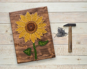 Sunflower String Art Craft Kit: Create Your Own Floral Wall Art - Perfect for Beginners, Adults, and Crafters