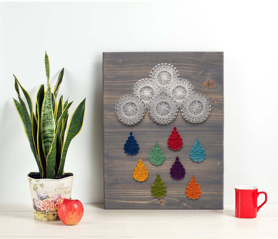 Raindrops String Art Kit DIY Adult Crafts Kit Includes All Etsy