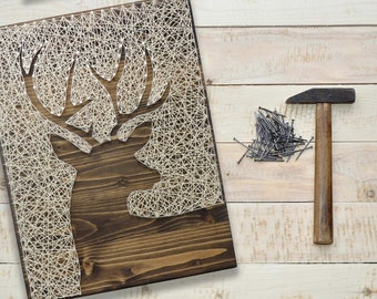 Deer String Art Kit | DIY Kit Includes Crafting Supplies | Deer Decor | Deer Head | Lake House Decor | Mothers Day Gift | Adult Craft Kit