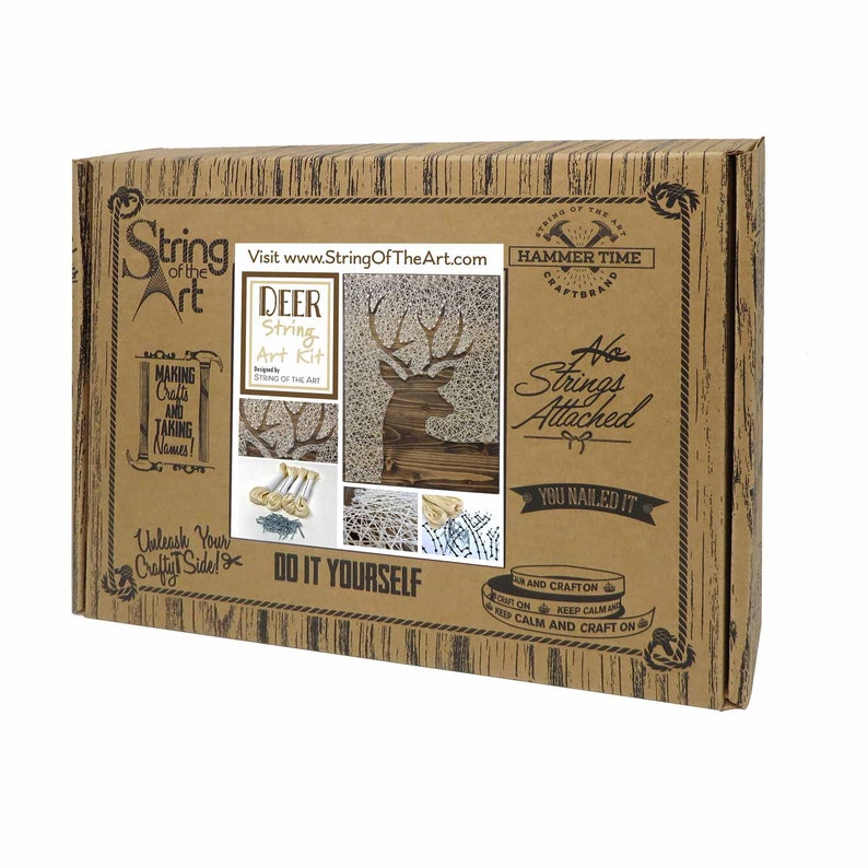Deer String Art Kit DIY Kit Includes Crafting Supplies Deer Decor Deer Head Lake House Decor Gift For Crafty Mom Adult Craft Kit image 3