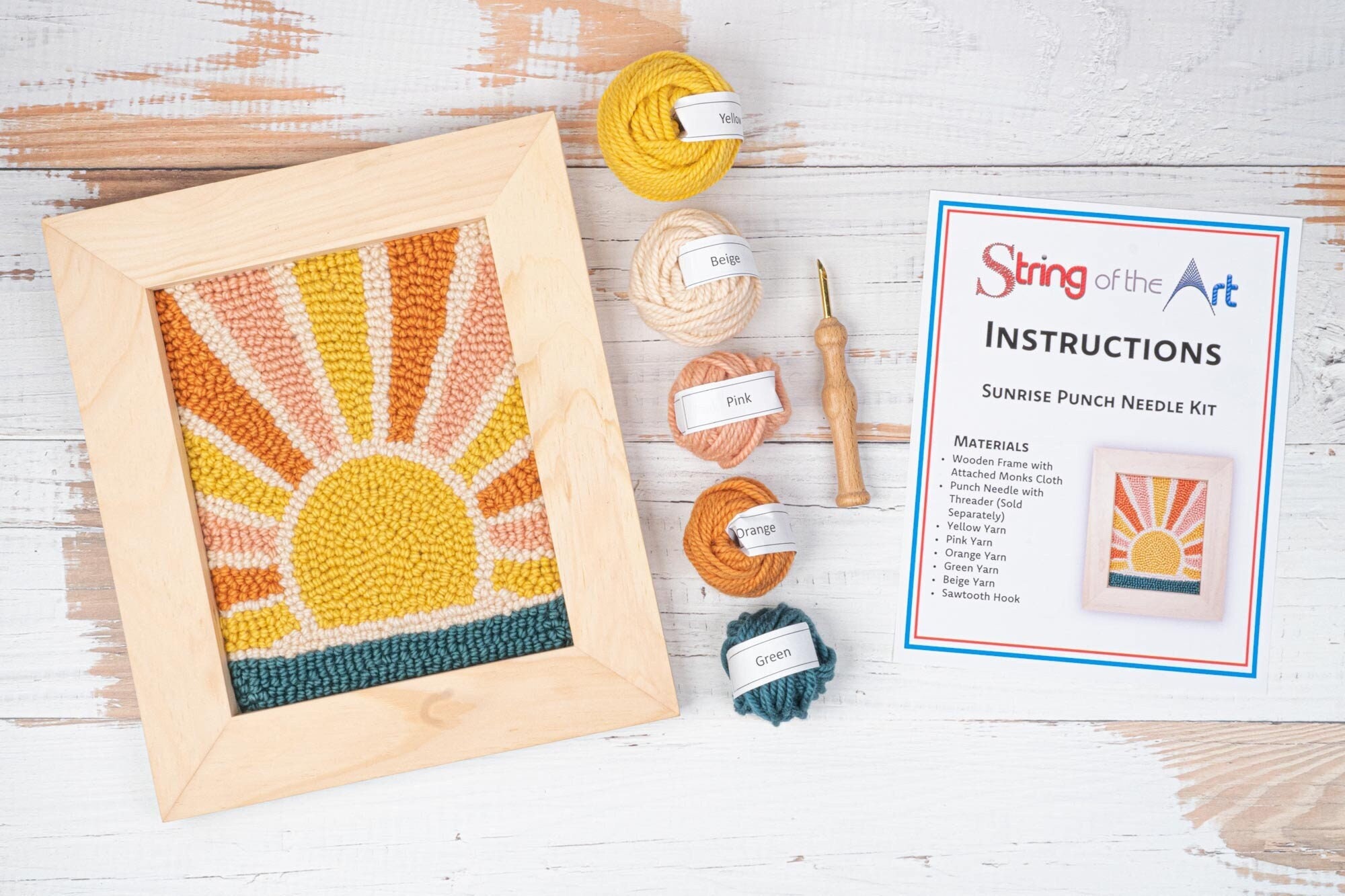 Beginner Needle Punch Kit, Embroidery Supplies for Boho Sun