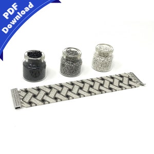 Digitaler Download Muster und Anleitung - Silber Weave Peyote Perlen Armband | Perlenmuster | Perlen Vorlage | Peyote Stich