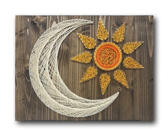 Sun and Moon String Art Kit - Make Your Own Celestial Wall Art, Perfect for Home Decor or Gifts, Craft Mother's Day Gift