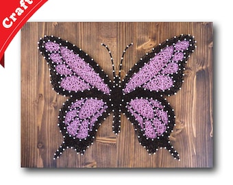 Butterfly String Art Kit - DIY Kit Includes All Craft Supplies, Butterfly Wall Art, Arts and Craft Kit for Adults and Teens, Gift for Mom