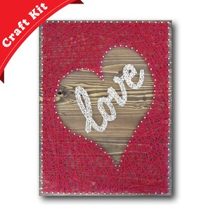 Love Heart String Art Kit - DIY String Art, Heart Decor, Light Sign String Art, DIY Kit, Crafts Kit, Crafting Kit, Birthday Gift