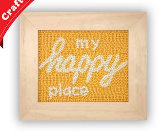 My Happy Place Punch Needle Kit | Adult Crafts Kit | DIY Crafts | Punch Needle Wall Art | Wall Hanging | DIY Kit | Birthday Gift