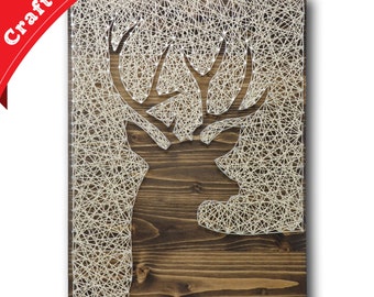 Deer String Art Kit - DIY Kit Includes Crafting Supplies | Deer Decor | Deer Head | Lake House Decor | Gift For Crafty Mom | Adult Craft Kit