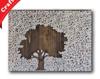 Oak Tree String Art Kit | DIY Kit Includes All Supplies | Crafts Kit For Adults | Lake House Decor | Birthday Gift  | Oak Tree Wall Art