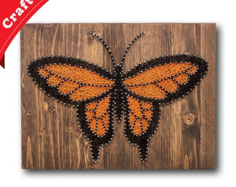Butterfly String Art Kit - All Supplies Included, DIY String Art, Monarch Butterfly Decor, Butterfly Crafts, Mother's Day Gift
