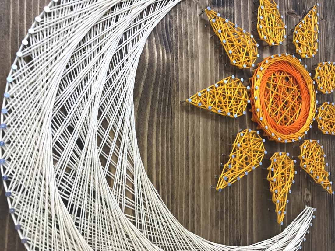 Sun & Moon String Art Kit DIY Kit Includes All Supplies Etsy