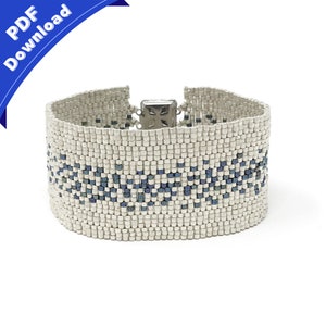 Digital Download Muster und Anleitung - Blauer Strom Peyote Perlen Armband | Perlenmuster | Perlen Vorlage | Peyote Stich