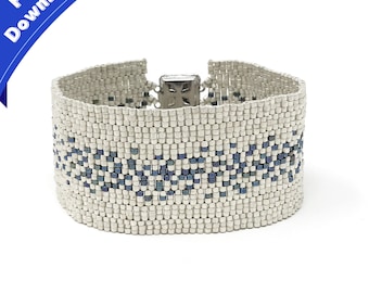 Digital Download Muster und Anleitung - Blauer Strom Peyote Perlen Armband | Perlenmuster | Perlen Vorlage | Peyote Stich