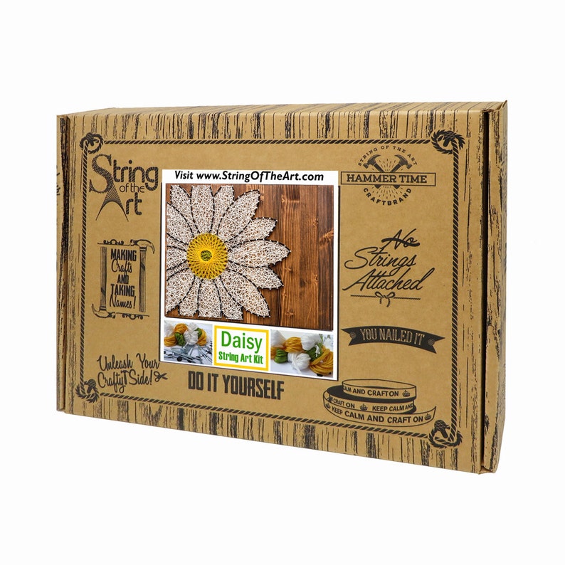 Daisy String Art Kit Adult DIY Kit Includes All Crafting Supplies, Craft Daisy Wall Art, Floral String Art Decor, Craft Mother's Day Gift image 3