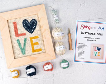 Love Punch Needle Kit | Craft Kit For Adults | DIY Crafts | Love Decor | Wall Art | DIY Kit | Craft Gift for Mom | Mothers Day Gift