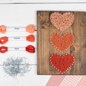 DIY String Art Mini Kit - All Supplies Included, Hearts String Art Kit, Arts and Craft Kit For Adults Or Teens, Craft a Mother's Day Gift