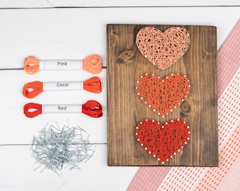 DIY String Art Mini Kit - All Supplies Included, Hearts String Art Kit, Arts and Craft Kit For Adults Or Teens, Craft a Mother's Day Gift