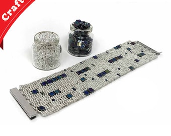Kit de abalorios de peyote para hacer uno mismo: pulsera de abalorios, pulsera de peyote, patrones de abalorios, kit de abalorios para hacer uno mismo, patrón de peyote, kit para hacer uno mismo, todos los suministros incluidos