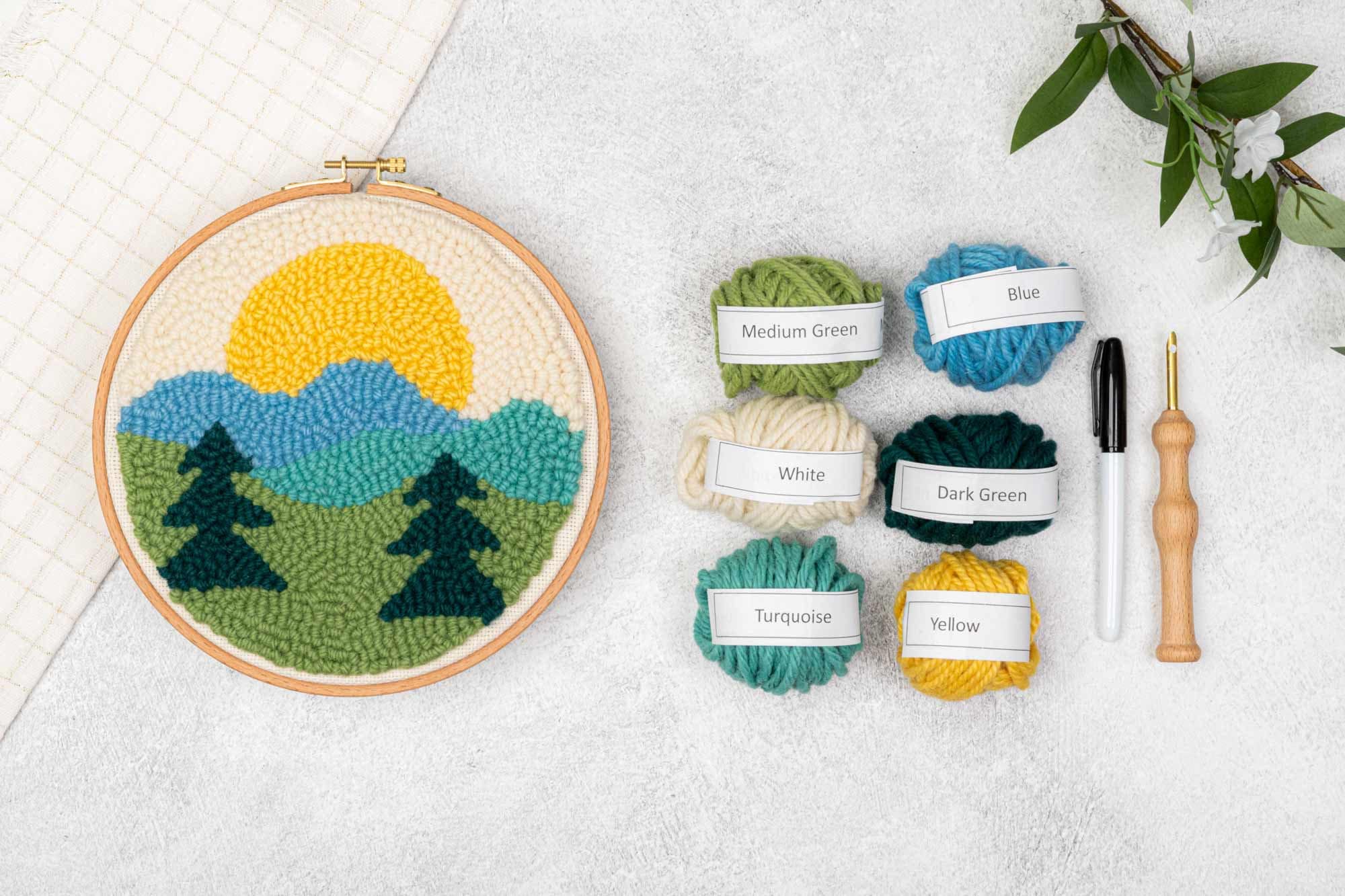 Mountain Mini Punch Needle Kit - DIY Kit for Beginners to Experts ...