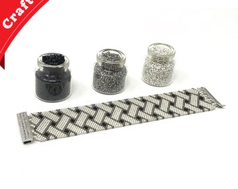 DIY Beading Kit | Beaded Bracelet Includes All Jewelry Making Kit Supplies | DIY Kit | Peyote Bracelet | Beading Patterns | Gift For Mom