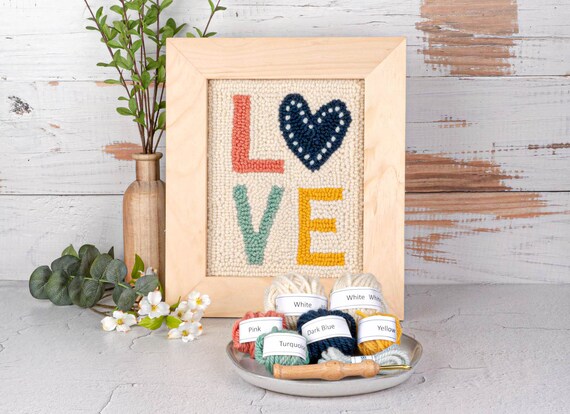 Love Punch Needle Kit Craft Kit for Adults DIY Kit Love Decor Wall Art DIY  Kit Gift for Crafty Mom Punch Needle Wall Hanging 