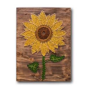 Sunflower String Art Craft Kit: Create Your Own Floral Wall Art Perfect for Beginners, Adults, and Crafters. Wonderful Sunflower Gift zdjęcie 3