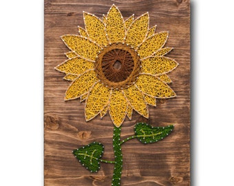 Kit d'artisanat d'art à cordes tournesol : créez votre propre art mural floral - Parfait pour les débutants, les adultes et les artisans. Merveilleux cadeau tournesol