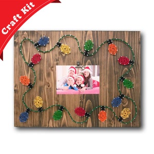 Christmas Lights String Art Kit - All Crafting Supplies Inside, Craft Holiday Decor, Christmas Wall Hanging, Handmade Christmas Gift