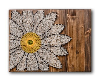 Daisy String Art Kit - Adult DIY Kit Includes All Crafting Supplies, Craft Daisy Wall Art, Floral String Art Decor, Craft Mother's Day Gift