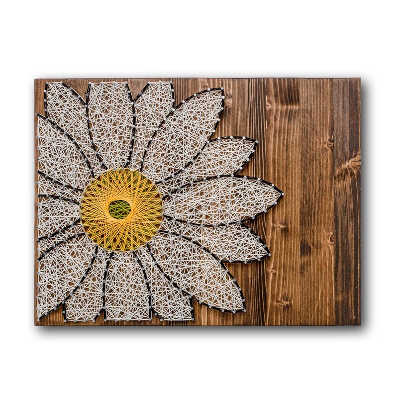 Daisy String Art Kit Adult DIY Kit Includes All Crafting Supplies, Craft Daisy Wall Art, Floral String Art Decor, Craft Mother's Day Gift image 1