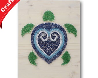 Turtle String Art Kit - DIY Kit Includes All Craft Supplies, Sea Turtle Gifts, Craft Mother's Day Gift, Beach Wall Art, Arts and Crafts Kit