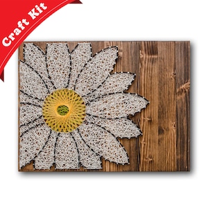 Daisy String Art Kit - Adult DIY Kit Includes All Crafting Supplies, Craft Daisy Wall Art, Floral String Art Decor, Craft Mother's Day Gift