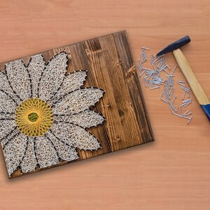 Daisy String Art Kit Adult DIY Kit Includes All Crafting Supplies, Craft Daisy Wall Art, Floral String Art Decor, Craft Mother's Day Gift image 7