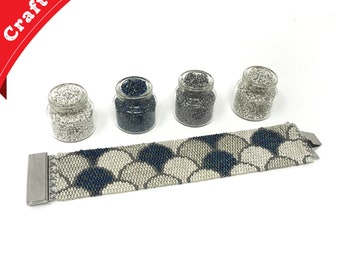 DIY Beading Kit | Beaded Bracelet Includes All Jewelry Making Kit Supplies | DIY Kit | Peyote Bracelet | Beading Patterns | Gift for Mom