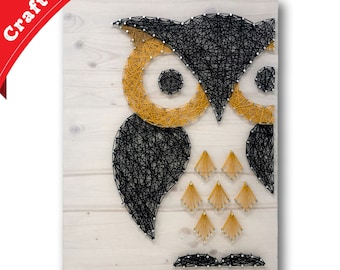 Owl String Art Kit - Adult Crafts Kit Includes All Supplies, Owl Home Decor, Owl Wall Art, Gift For Mom, DIY Arts and Craft Kit