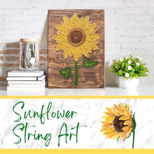 Sunflower String Art Craft Kit: Create Your Own Floral Wall Art Perfect for Beginners, Adults, and Crafters. Wonderful Sunflower Gift zdjęcie 9
