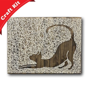 Cat String Art Kit - DIY Craft Set, Cat Lover Decor, Cat Wall Art, Arts and Craft Kit For Adults and Teens, Holiday Gift For Mom or Crafter