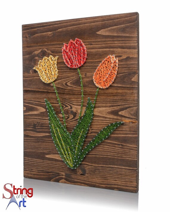 String Art Diy Kit Tulips String Art Crafts Kit Diy Crafts Etsy