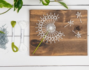 Dandelion String Art Kit | DIY Kit Includes All Craft Supplies | Dandelion Wall Art | Rustic Wall Hanging | Handmade Gift Dandelion Lover