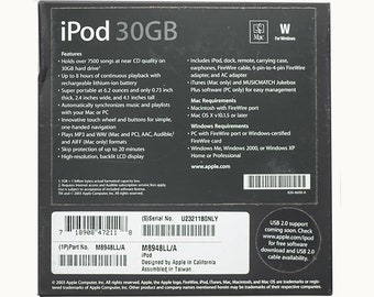 Apple Ipod 3rd Generation 30GB Stainless Steel & White. Model