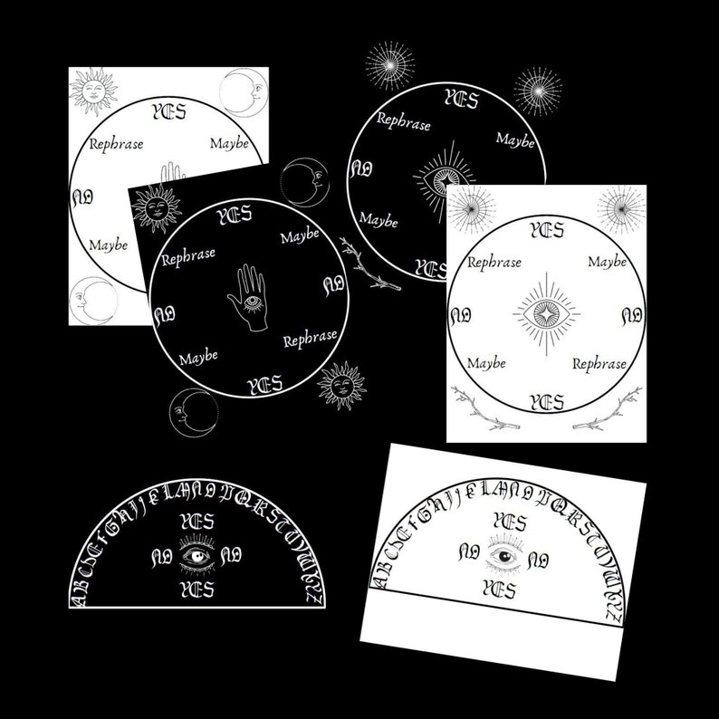 Printable Pendulum Boards for Scrying and Dowsing Divination - Etsy