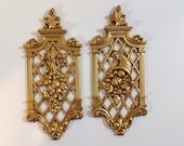 Dart Vintage Gold 1971 Wall Hanging Cornucopia and Fruit