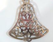 Silver Plate Bell Trivet - Vintage Silver Bell Trivet - International Silver Co Silverplate Christmas Bell Dining Trivet